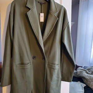 Olive green double button blazer